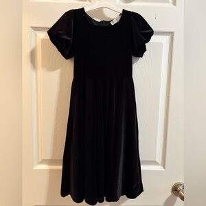 Girls Black Velvet Dress